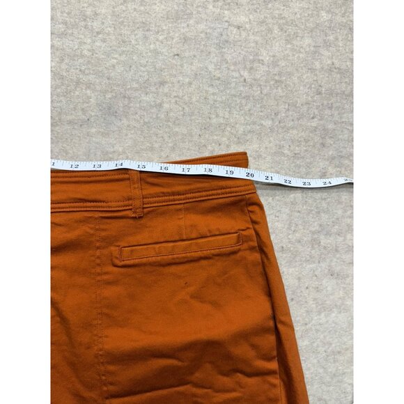 Ava & Viv Orange Button Fly High Rise Plus Size Shorts Khaki Chino Stretch 18 - Picture 7 of 9